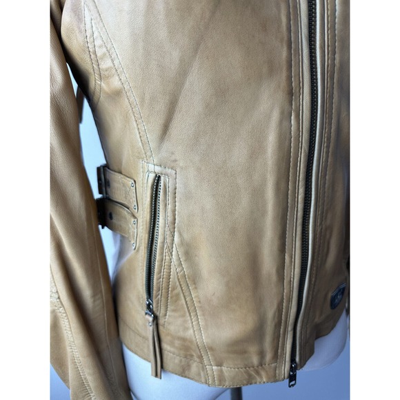 *Flawed Harley Davidson Women's Calamity Fringe Leather Jacket Brown Medium - Picture 12 of 16